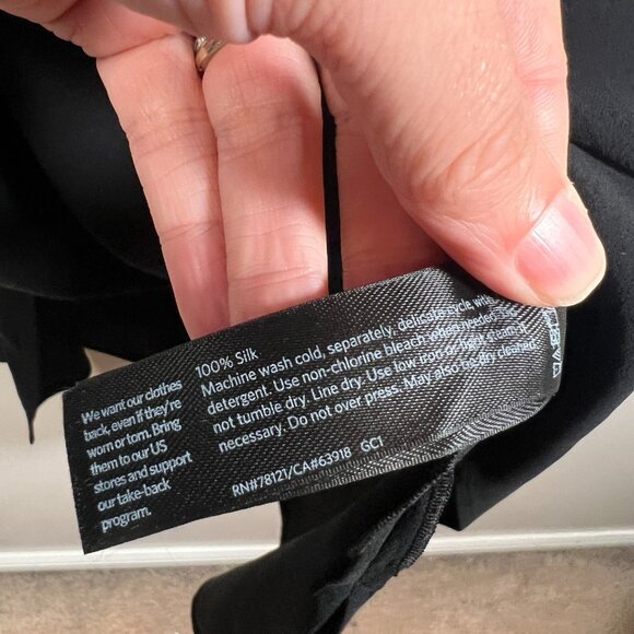 Eileen Fisher Silk Sleeveless Tunic Size Large Black Minimal Lagenlook Layer - Picture 8 of 8